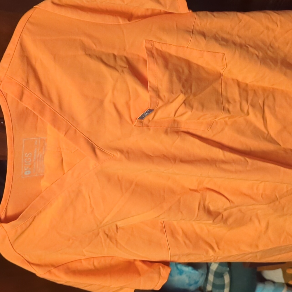 Figs orange creamsicle scrub top